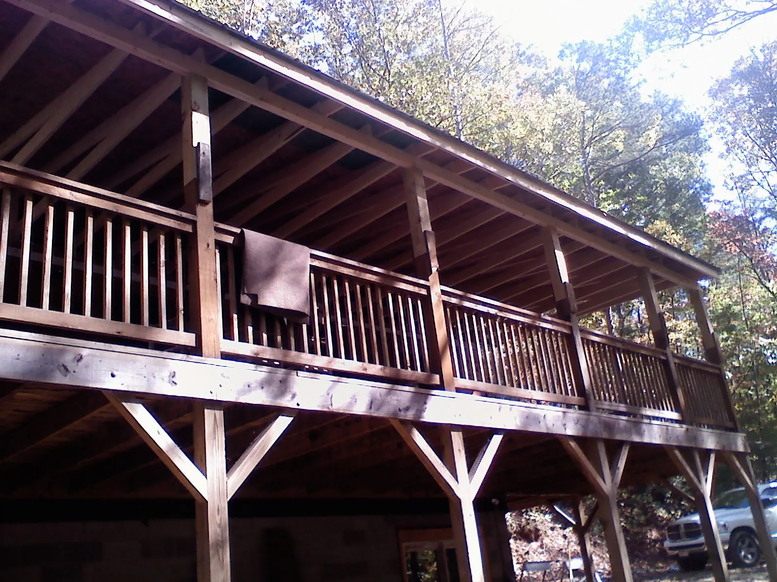 Timber framing under a new elevated porch and deck — Roof Leak Repair in Cove by Roofing Brothers